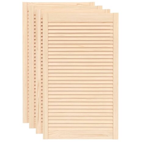 Kastdeuren met lamellen 4 st 99,3x59,4 cm massief grenenhout 2