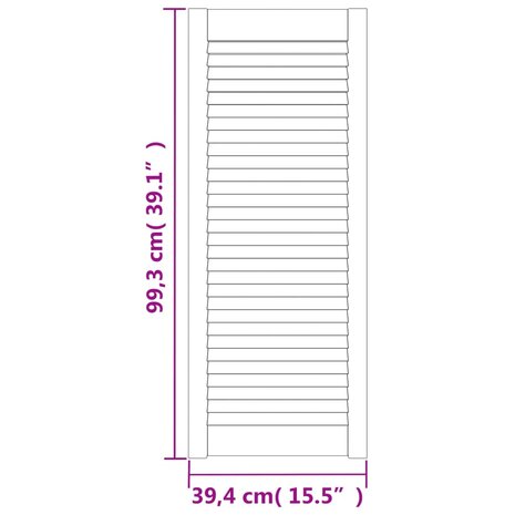 Kastdeuren met lamellen 2 st 99,3x39,4 cm grenenhout wit 6