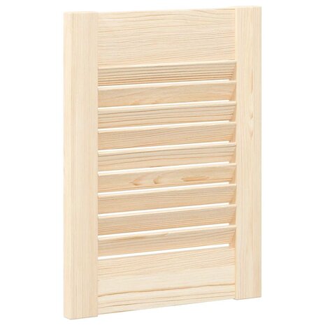 Kastdeuren met lamellen 2 st 39,5x29,5 cm massief grenenhout 8