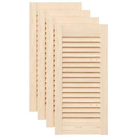 Kastdeuren met lamellen 4 st 61,5x29,5 cm massief grenenhout 2