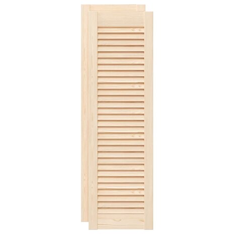Kastdeuren met lamellen 2 st 99x29,5 cm massief grenenhout 2