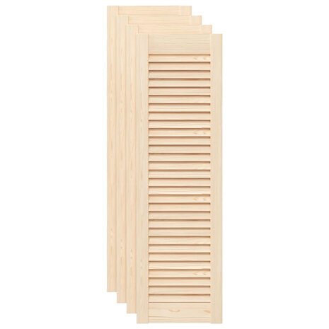 Kastdeuren met lamellen 4 st 99x29,5 cm massief grenenhout 2