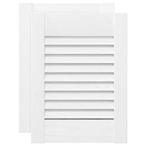 Kastdeuren louvredesign 2 st 39,5x29,5 cm wit 2