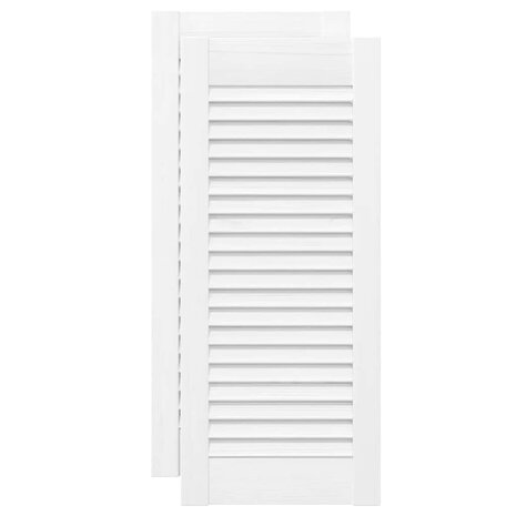 Kastdeuren louvre design 2 st 69x29,5 cm wit 2