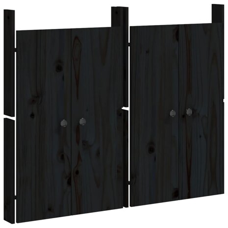 Kastdeurtjes voor buitenkeuken 2 st 50x9x82 cm grenenhout zwart 2