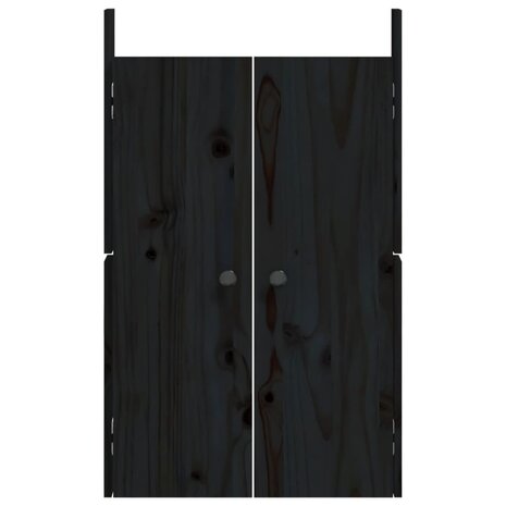 Kastdeurtjes voor buitenkeuken 2 st 50x9x82 cm grenenhout zwart 5