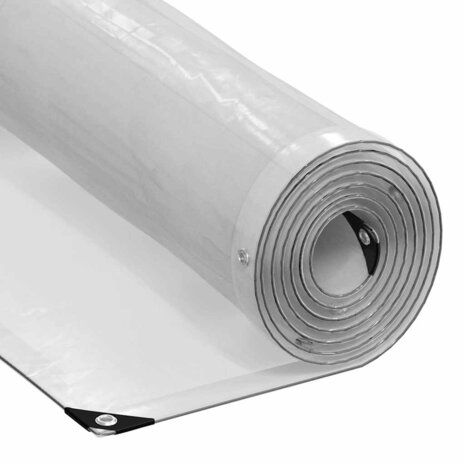 Doorzichtig zeildoek met zeilringen 2x8 m polyethyleen 1
