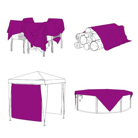 Doorzichtig zeildoek met zeilringen 4x4 m polyethyleen 5