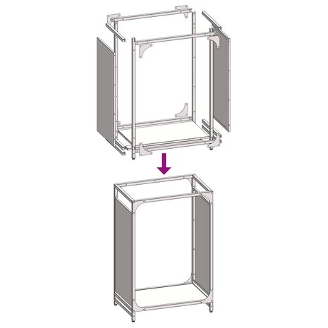 Brandhoutrek 44x28x65 cm koudgewalst staal wit 9