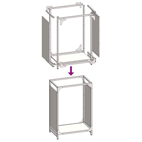 Brandhoutrek 44x28x65 cm koudgewalst staal antracietkleurig 9