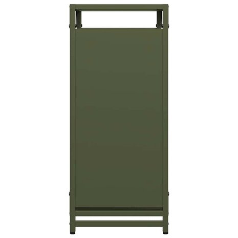 Brandhoutrek 44x28x65 cm koudgewalst staal olijfgroen 6