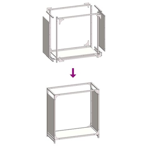 Brandhoutrek 60x28x65 cm koudgewalst staal zwart 9