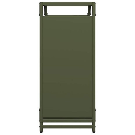 Brandhoutrek 60x28x65 cm koudgewalst staal olijfgroen 6