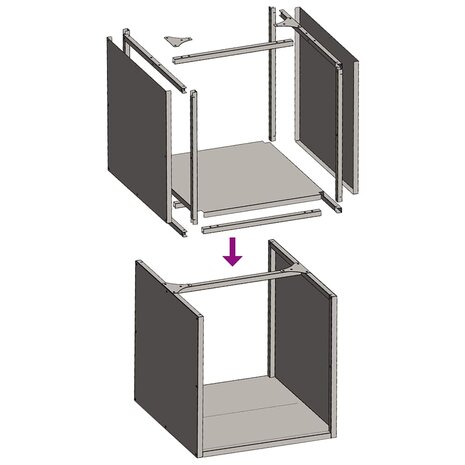 Brandhoutrek 40x40x40 cm koudgewalst staal wit 9