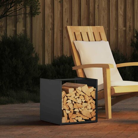 Brandhoutrek 40x40x40 cm koudgewalst staal antracietkleurig 1