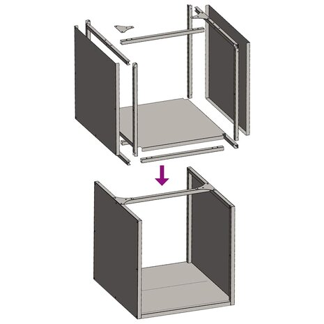 Brandhoutrek 40x40x40 cm koudgewalst staal antracietkleurig 9