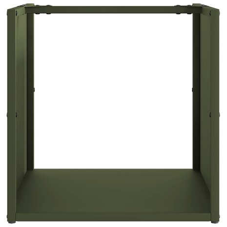 Brandhoutrek 40x40x40 cm koudgewalst staal olijfgroen 5