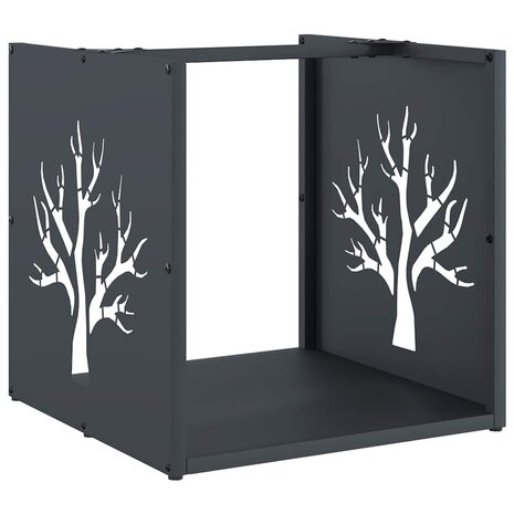 Brandhoutrek 40x40x40 cm koudgewalst staal antracietkleurig 2