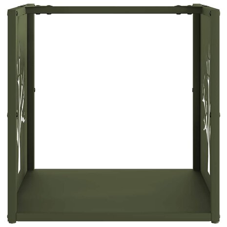 Brandhoutrek 40x40x40 cm koudgewalst staal olijfgroen 5