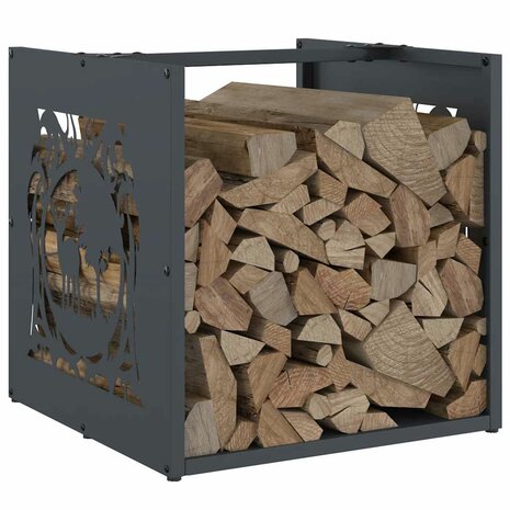Brandhoutrek 40x40x40 cm koudgewalst staal antracietkleurig 4
