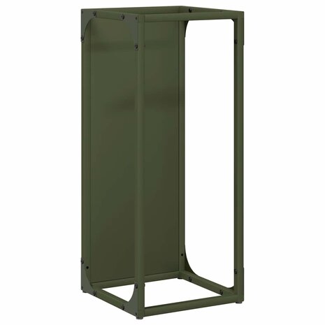 Brandhoutrek 25x25x60 cm koudgewalst staal olijfgroen 2