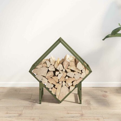 Brandhoutrek 50x25x50 cm koudgewalst staal olijfgroen 3