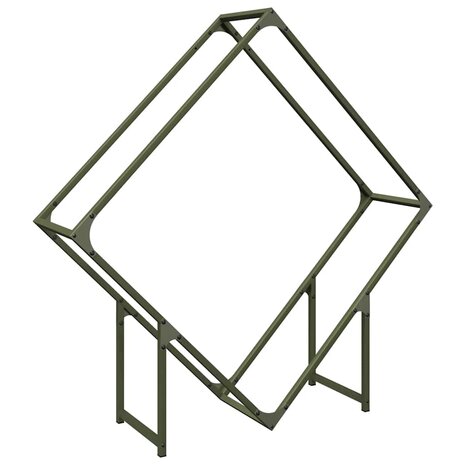 Brandhoutrek 100x25x100 cm koudgewalst staal olijfgroen 2