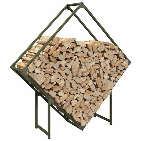 Brandhoutrek 100x25x100 cm koudgewalst staal olijfgroen 4