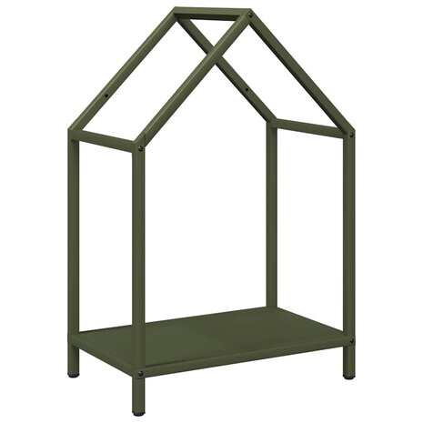 Brandhoutrek 40x25x60 cm koudgewalst staal olijfgroen 2