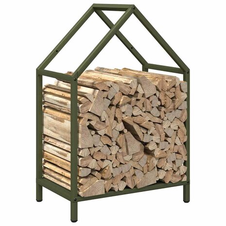 Brandhoutrek 40x25x60 cm koudgewalst staal olijfgroen 4