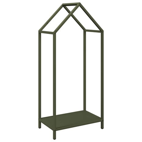 Brandhoutrek 40x25x90 cm koudgewalst staal olijfgroen 2