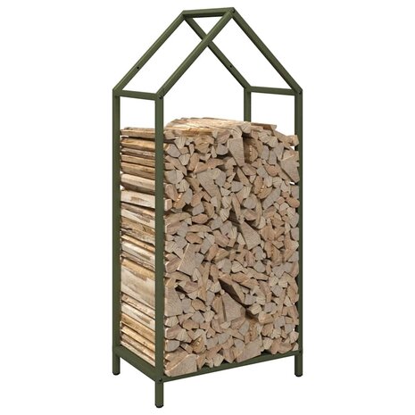 Brandhoutrek 40x25x90 cm koudgewalst staal olijfgroen 4