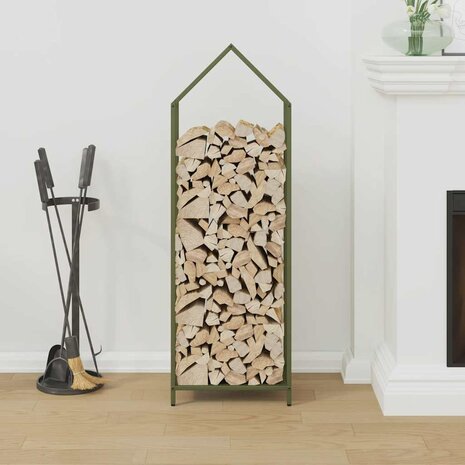Brandhoutrek 40x25x120 cm koudgewalst staal olijfgroen 3