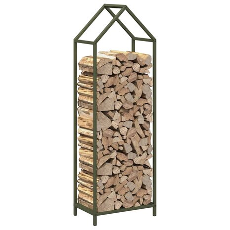 Brandhoutrek 40x25x120 cm koudgewalst staal olijfgroen 4