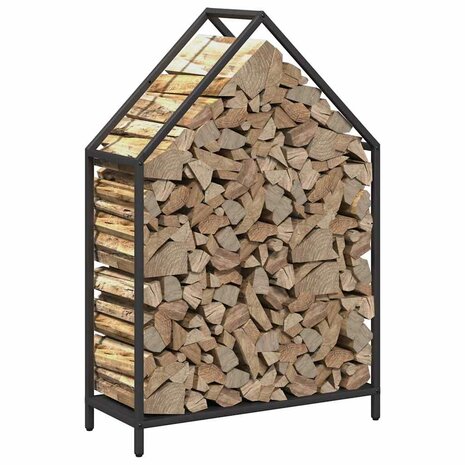 Brandhoutrek 60x25x90 cm koudgewalst staal zwart 4