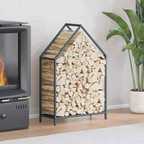 Brandhoutrek 60x25x90 cm koudgewalst staal antracietkleurig 1