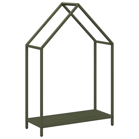 Brandhoutrek 60x25x90 cm koudgewalst staal olijfgroen 2