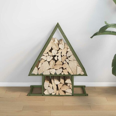 Brandhoutrek 50x25x60 cm koudgewalst staal olijfgroen 3