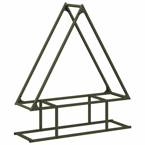 Brandhoutrek olijfgroen 80x25x90 cm koudgewalst staal 2