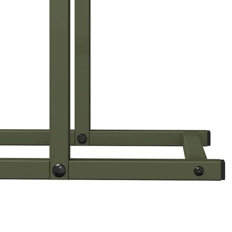 Brandhoutrek olijfgroen 80x25x90 cm koudgewalst staal 8