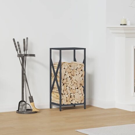 Brandhoutrek 34x25x70 cm koudgewalst staal antracietkleurig 1