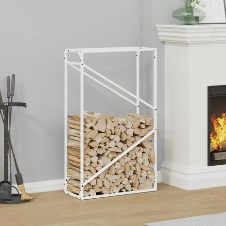 Brandhoutrek 60x25x100 cm koudgewalst staal wit 1
