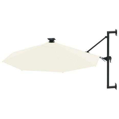 Wandparasol met LED&apos;s 300 cm zandkleurig 3