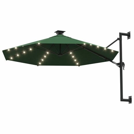 Wandparasol met LED&apos;s 300 cm groen 2