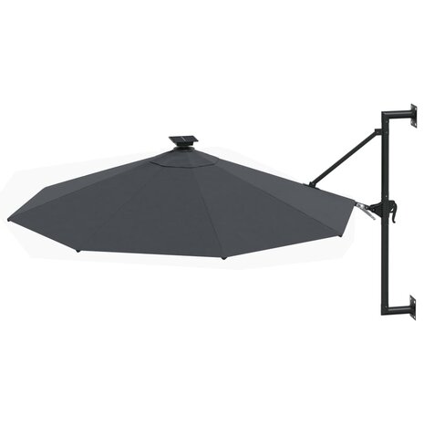 Wandparasol met LED&apos;s 300 cm antracietkleurig 3