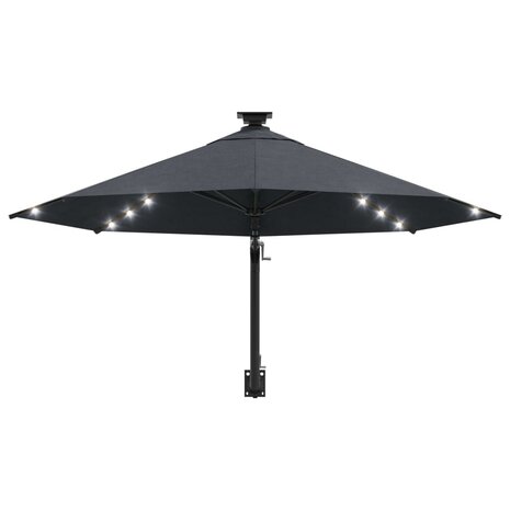 Wandparasol met LED&apos;s 300 cm antracietkleurig 4