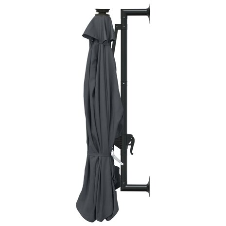 Wandparasol met LED&apos;s 300 cm antracietkleurig 5