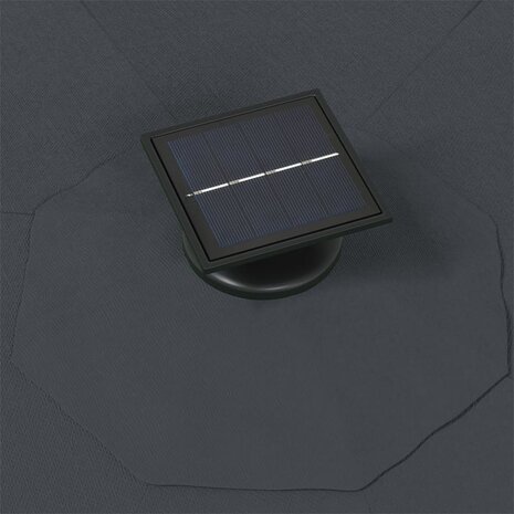 Wandparasol met LED&apos;s 300 cm antracietkleurig 6