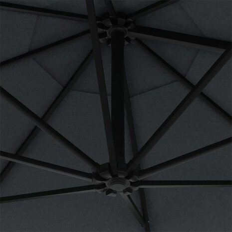 Wandparasol met LED&apos;s 300 cm antracietkleurig 8