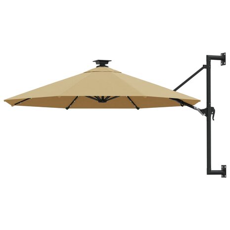 Wandparasol met LED&apos;s 300 cm taupe 1